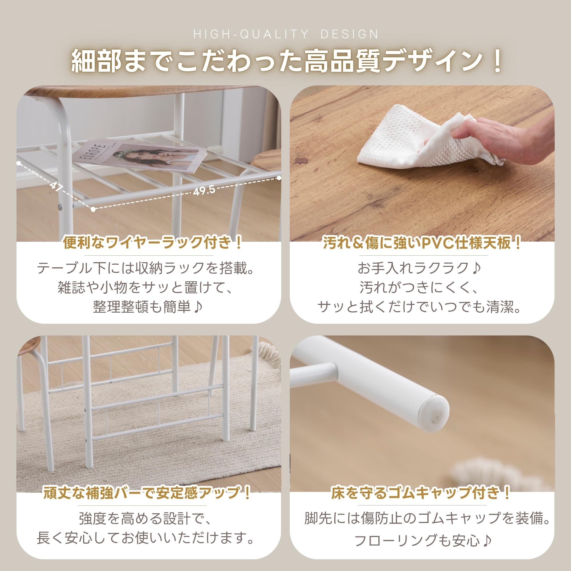 【ブラウン】楕円形 ダイニングセット 2人用 3点セット テーブル 収納付き Amazon｜ダイニング3点セット 楕円形 ダイニングテーブル＋チェア2脚